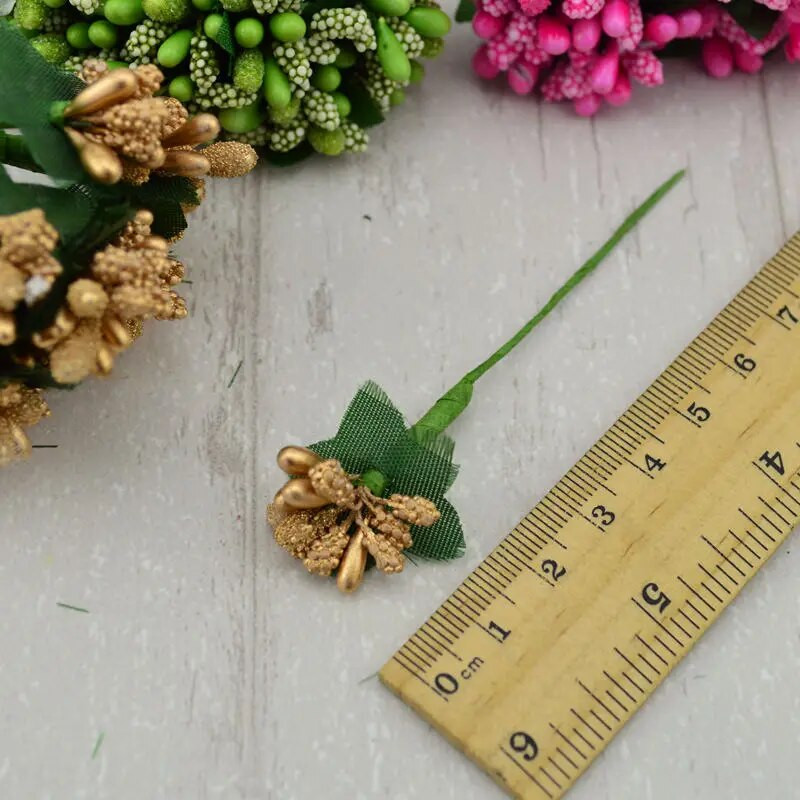 12 komada prašnika od šećera, ručno rađeno umjetno cvijeće, jeftini ukrasi za vjenčanje, DIY vijenac, kutija za darove, ručno izrađeni spomenari, lažni cvijet