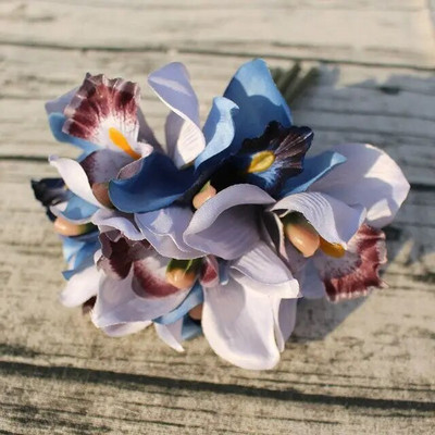 7 glava vjenčani ukras mariage orhideja umjetni cvijet ukrasni svileni voilet svadbeni buket pribor za uređenje doma