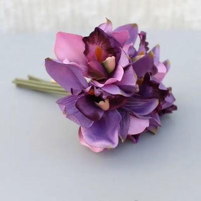 7 glava vjenčani ukras mariage orhideja umjetni cvijet ukrasni svileni voilet svadbeni buket pribor za uređenje doma