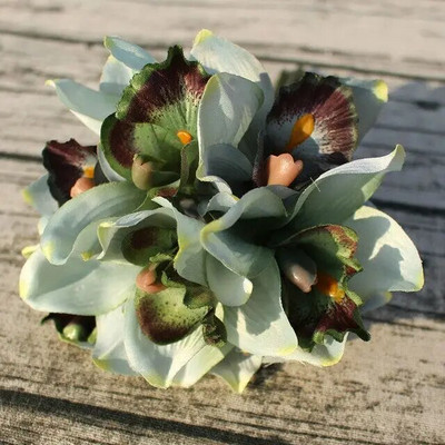 7 glava vjenčani ukras mariage orhideja umjetni cvijet ukrasni svileni voilet svadbeni buket pribor za uređenje doma