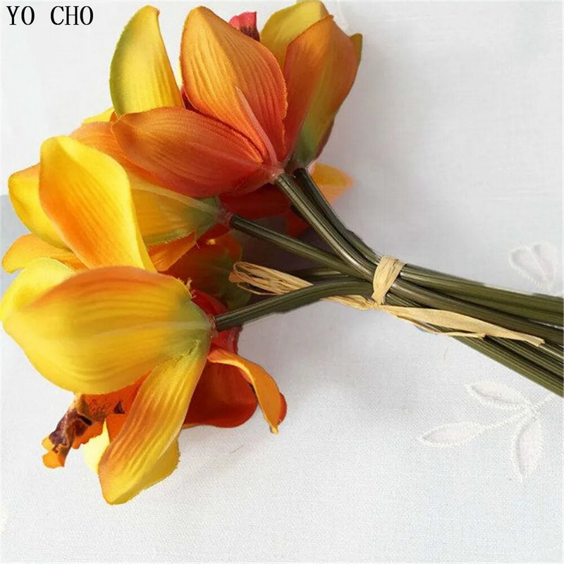 7 glava vjenčani ukras mariage orhideja umjetni cvijet ukrasni svileni voilet svadbeni buket pribor za uređenje doma