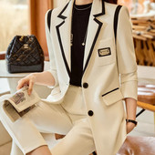 Proljetni korejski visokokvalitetni modni, ležerni ženski sakoi, poslovna odijela s kompletima, radna odjeća, uredske ženske hlače, dvodijelna jakna