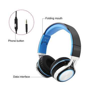 Bluetooth ασύρματα ακουστικά gaming υπολογιστή Πτυσσόμενα αθλητικά ακουστικά μουσικής με μικρόφωνο PC Gamer για κινητό τηλέφωνο