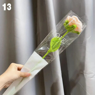 Flori artificiale tricotate, finisate, flori tesute manual, simulare, fire de flori, croșetat, trandafir, floarea soarelui, margarete, decor de nunta