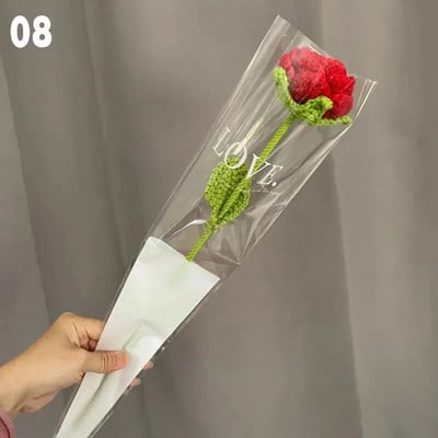 Flori artificiale tricotate, finisate, flori tesute manual, simulare, fire de flori, croșetat, trandafir, floarea soarelui, margarete, decor de nunta