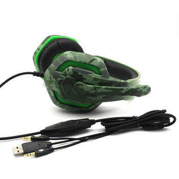 RGB геймърски 3,5 мм слушалки с микрофон, контрол на силата на звука Геймърски слушалки за слушалки за PS4 PC лаптоп/компютър