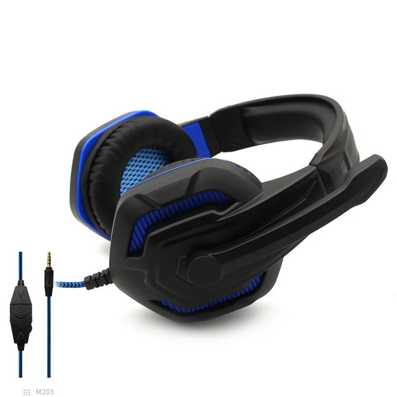 Gaming fejhallgató 3,5 mm-es fejhallgató mikrofonos hangerőszabályzóval Gamer fülhallgató fejhallgató PS4 PC-hez mobil számítógéphez / laptophoz / számítógéphez