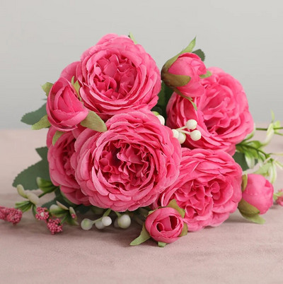 Romantiškos rožės Dirbtinės gėlės Vestuvinės nuotakos puokštė Namų kambario dekoravimas Tikras prisilietimas netikrų gėlių vakarėlio šventė