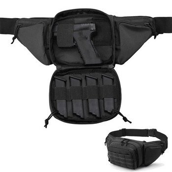 Гърди талия Кобур за оръжие Тактическа чанта Бойна чанта Къмпинг Лов Чанти за през рамо Милиатрия за мъже Пистолет Fanny Carry Bag X261+A