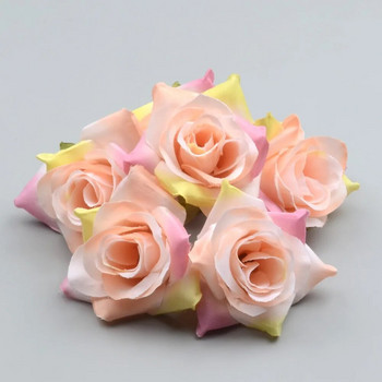 50 ΤΕΜ/5 εκ. Μπουμπούκι λευκό τριαντάφυλλο Τεχνητά λουλούδια από μετάξι Κεφάλι για Δώρο Δώρο στεφάνι γάμου για το σπίτι Scrapbooking Ψεύτικα λουλούδια