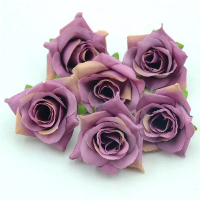 50 DB/5 cm fehér rózsa bimbó műselyem virágok, fejek otthonra esküvői party dekoráció koszorú, ajándék Scrapbooking hamis virágok