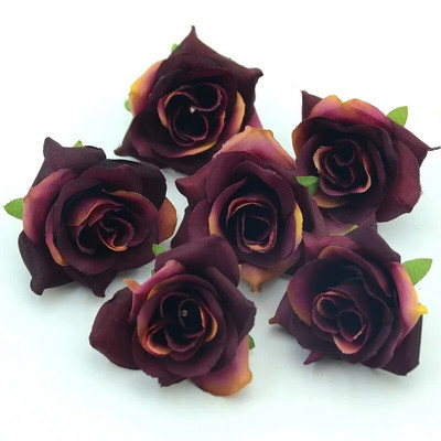 50 DB/5 cm fehér rózsa bimbó műselyem virágok, fejek otthonra esküvői party dekoráció koszorú, ajándék Scrapbooking hamis virágok