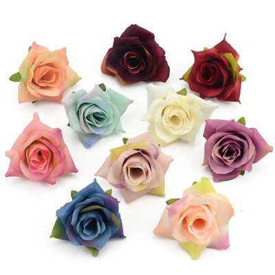 50 DB/5 cm fehér rózsa bimbó műselyem virágok, fejek otthonra esküvői party dekoráció koszorú, ajándék Scrapbooking hamis virágok