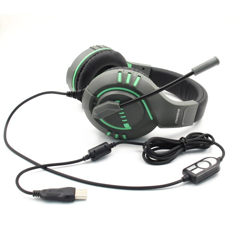 USB slušalice s mikrofonom za računalo, slušalice za prijenosno računalo koje se stavljaju preko uha s mikrofonom za poništavanje buke u liniji s kontrolom