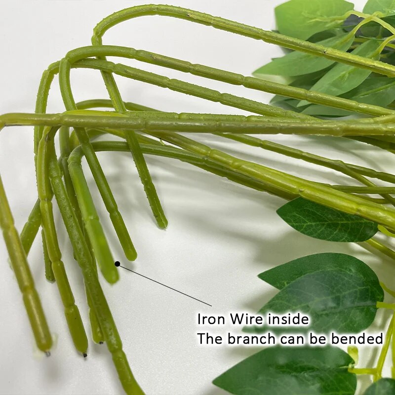 110cm Wisteria kunstlill rippuv vanik viinapuu võltslill luuderohi leht siidlilled koduaed pulmakaunistus lilled