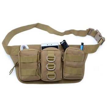 Тактическа водоустойчива мъжка чанта за кръста с три джоба на открито, армейска EDC Molle чанта за лов, къмпинг, туризъм, чанта за телефон, мъжка