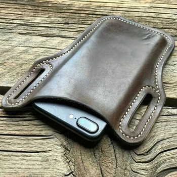 Мъжки 6,5-инчов колан за мобилен телефон Аксесоари Защитен калъф EDC чанта PU кожена чанта за кръста Калъф за съхранение Под кобур за носене