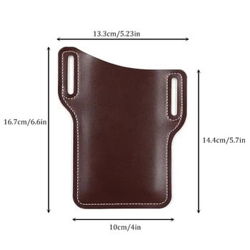 Мъжки 6,5-инчов колан за мобилен телефон Аксесоари Защитен калъф EDC чанта PU кожена чанта за кръста Калъф за съхранение Под кобур за носене