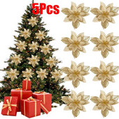 5 tk Jõulutähte särav jõulutähe lill Kunstlilled DIY vanikud jõulupuu kaunistused pulmapeo uusaasta kaunistused