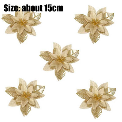 5 tk Jõulutähte särav jõulutähe lill Kunstlilled DIY vanikud jõulupuu kaunistused pulmapeo uusaasta kaunistused