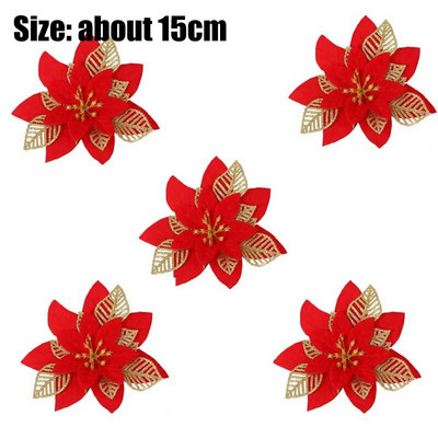 5 tk Jõulutähte särav jõulutähe lill Kunstlilled DIY vanikud jõulupuu kaunistused pulmapeo uusaasta kaunistused