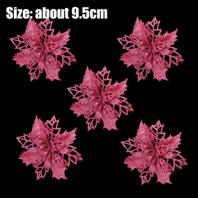 5 tk Jõulutähte särav jõulutähe lill Kunstlilled DIY vanikud jõulupuu kaunistused pulmapeo uusaasta kaunistused