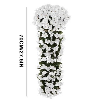 Κρεμαστός τοίχος τεχνητά βιολετί λουλούδια Τσουμπάκι ορχιδέας Ψεύτικο μεταξωτό τσαμπί ορχιδέας για ψεύτικο μεταξωτό τσαμπί ορχιδέας για εξωτερικούς χώρους Διακόσμηση σπιτιού γιρλάντα