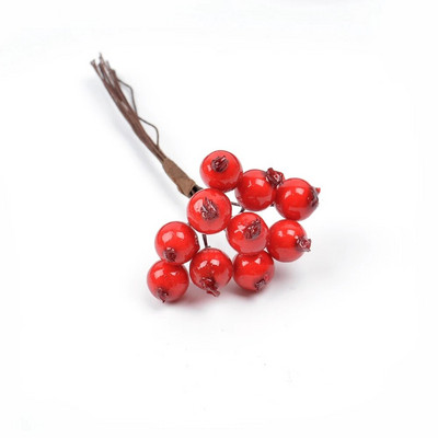 10gb jauns mākslīgais zieds mini Ziemassvētku sarkano ogu pušķis kāzu mājas dekorēšana DIY vainags albuma dāvanu kastīte amatniecība