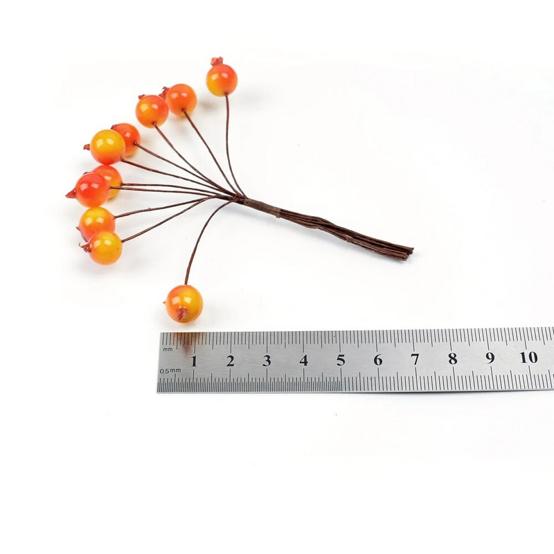 10gb jauns mākslīgais zieds mini Ziemassvētku sarkano ogu pušķis kāzu mājas dekorēšana DIY vainags albuma dāvanu kastīte amatniecība