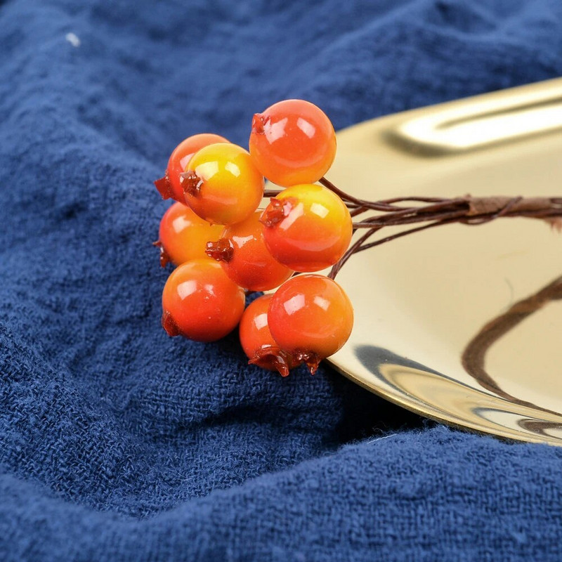 10gb jauns mākslīgais zieds mini Ziemassvētku sarkano ogu pušķis kāzu mājas dekorēšana DIY vainags albuma dāvanu kastīte amatniecība