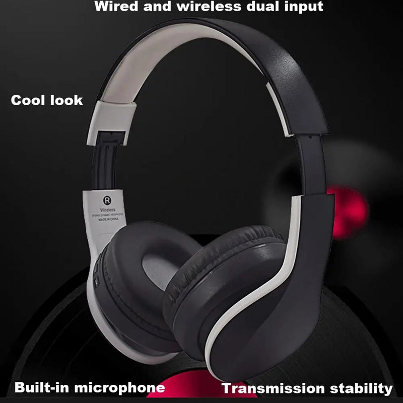 Nove bežične bluetooth slušalice za igrice, prijenosne sklopive glazbene slušalice za smanjenje buke s mikrofonom pogodne za mobilna računala