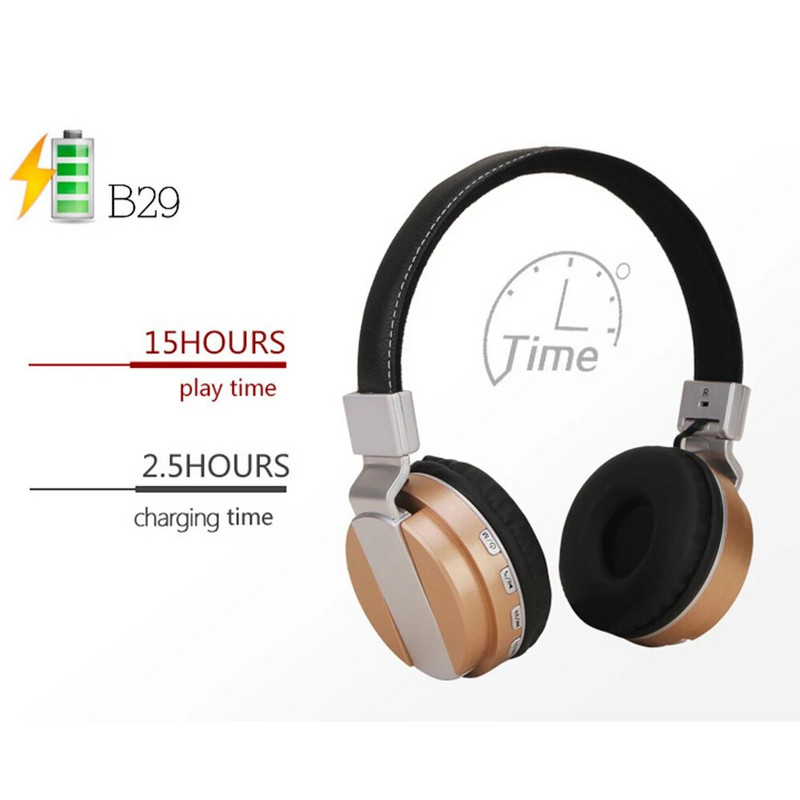 B29 bežične Bluetooth 5.0 slušalice sa stereo basom, sklopive slušalice za poništavanje buke za mobilni telefon, računalna podrška TF