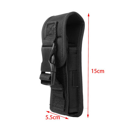 Taktička Molle futrola za baterijsku svjetiljku, prijenosna torbica s poklopcem za LED svjetiljku EDC džep za držač alata za kampiranje u lovu na otvorenom