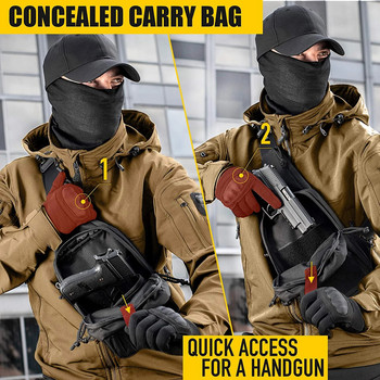 Τσάντα τακτικής ώμου Στρατιωτική κρυφή θήκη όπλου, τσάντα μεταφοράς πιστολιού, θήκη χειρός για υπαίθριο κάμπινγκ, κυνήγι Πακέτο EDC