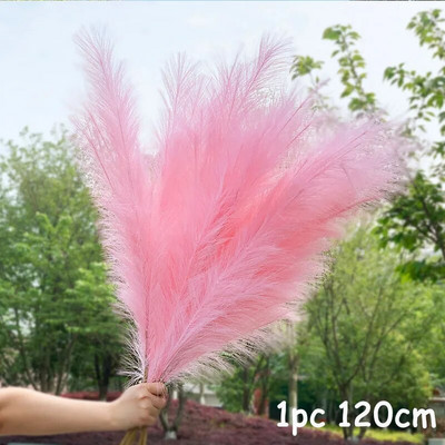 70-120cm Τεχνητό γρασίδι Pampas Ψεύτικο καλάμι φυτά Μπουκέτο Διακόσμηση γάμου Σπίτι Σαλόνι DIY Βάζο Διακόσμηση Ουρά χόρτο