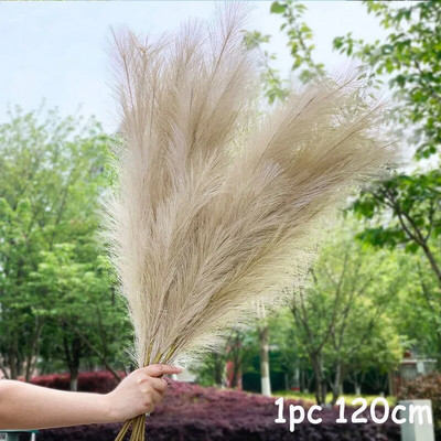 70-120cm Τεχνητό γρασίδι Pampas Ψεύτικο καλάμι φυτά Μπουκέτο Διακόσμηση γάμου Σπίτι Σαλόνι DIY Βάζο Διακόσμηση Ουρά χόρτο
