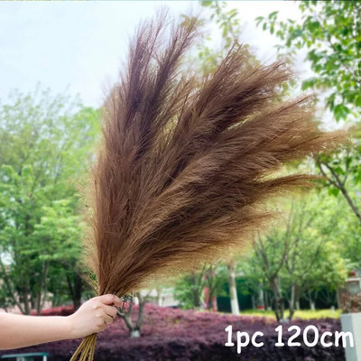 70-120cm Τεχνητό γρασίδι Pampas Ψεύτικο καλάμι φυτά Μπουκέτο Διακόσμηση γάμου Σπίτι Σαλόνι DIY Βάζο Διακόσμηση Ουρά χόρτο