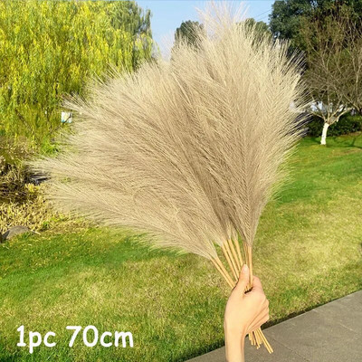70-120cm Τεχνητό γρασίδι Pampas Ψεύτικο καλάμι φυτά Μπουκέτο Διακόσμηση γάμου Σπίτι Σαλόνι DIY Βάζο Διακόσμηση Ουρά χόρτο