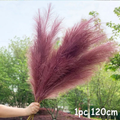 70-120cm Τεχνητό γρασίδι Pampas Ψεύτικο καλάμι φυτά Μπουκέτο Διακόσμηση γάμου Σπίτι Σαλόνι DIY Βάζο Διακόσμηση Ουρά χόρτο