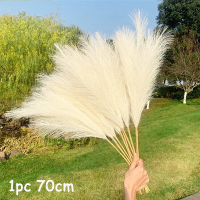 70-120cm Τεχνητό γρασίδι Pampas Ψεύτικο καλάμι φυτά Μπουκέτο Διακόσμηση γάμου Σπίτι Σαλόνι DIY Βάζο Διακόσμηση Ουρά χόρτο