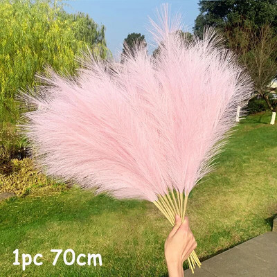 70-120cm Τεχνητό γρασίδι Pampas Ψεύτικο καλάμι φυτά Μπουκέτο Διακόσμηση γάμου Σπίτι Σαλόνι DIY Βάζο Διακόσμηση Ουρά χόρτο