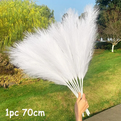 70-120cm Τεχνητό γρασίδι Pampas Ψεύτικο καλάμι φυτά Μπουκέτο Διακόσμηση γάμου Σπίτι Σαλόνι DIY Βάζο Διακόσμηση Ουρά χόρτο