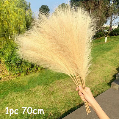 70-120cm Τεχνητό γρασίδι Pampas Ψεύτικο καλάμι φυτά Μπουκέτο Διακόσμηση γάμου Σπίτι Σαλόνι DIY Βάζο Διακόσμηση Ουρά χόρτο