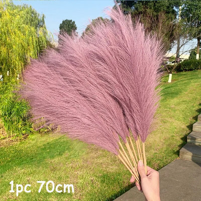 70-120cm Τεχνητό γρασίδι Pampas Ψεύτικο καλάμι φυτά Μπουκέτο Διακόσμηση γάμου Σπίτι Σαλόνι DIY Βάζο Διακόσμηση Ουρά χόρτο