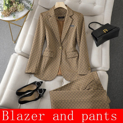 Kaki zimske hlače Kompleti sakoa Ženski poslovni sako Svečana uniforma Uredsko odijelo Jesen Novo Conjuntos De Calça 2-dijelni setovi