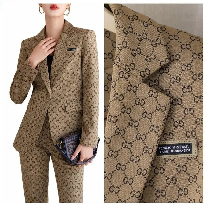 Kaki zimske hlače Kompleti sakoa Ženski poslovni sako Svečana uniforma Uredsko odijelo Jesen Novo Conjuntos De Calça 2-dijelni setovi