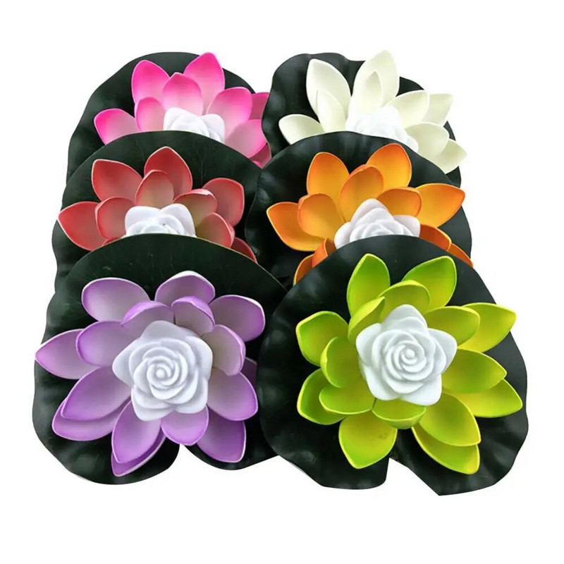 Lažni lotosov cvijet 18/28 cm, LED bazen, vrtno jezerce, plutajuća cvjetna lampa, mikro pejzažni cvijet, plutajuća lažna biljka lotosa