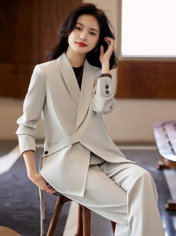 Υψηλής ποιότητας υφασμάτινα επίσημα γυναικεία επαγγελματικά κοστούμια με παντελόνια και μπουφάν Παλτό Επαγγελματικά γυναικεία παντελόνια Σετ παντελόνια σακάκια