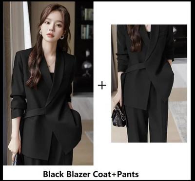 Visokokvalitetna tkanina Svečana ženska poslovna odijela s hlačama i jaknama Kaput Profesionalna ženska odijela s hlačama Sakoi Komplet hlača