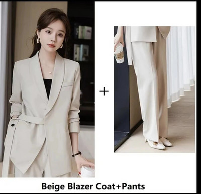 Visokokvalitetna tkanina Svečana ženska poslovna odijela s hlačama i jaknama Kaput Profesionalna ženska odijela s hlačama Sakoi Komplet hlača